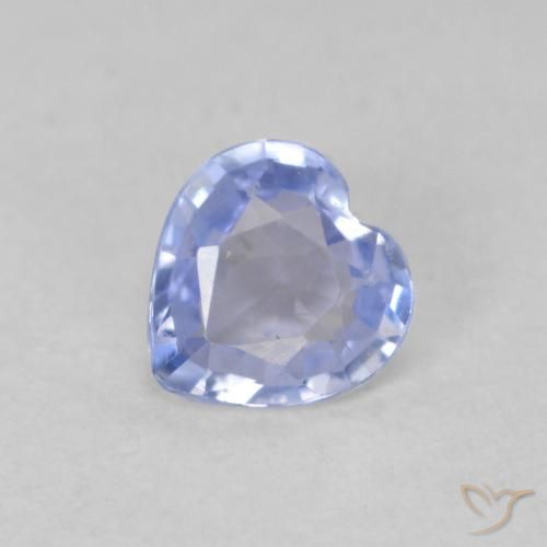 0.42ct 자연스러운 파스텔 블루 사파이어, 마음, VVS-VS