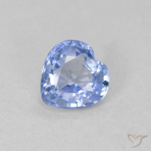 0.44ct 자연스러운 파스텔 블루 사파이어, 마음, VVS-VS