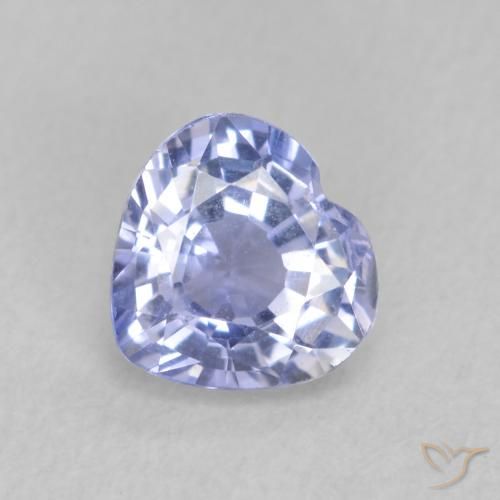 0.76ct 자연스러운 라이트 퍼플리쉬 블루 사파이어, 마음, VVS-VS