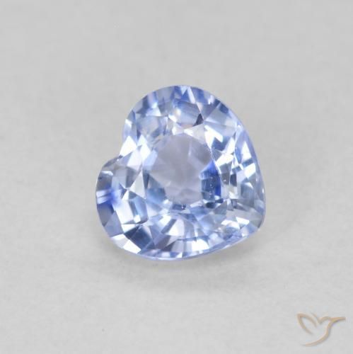 0.55ct 자연스러운 하늘색 사파이어, 마음, VS
