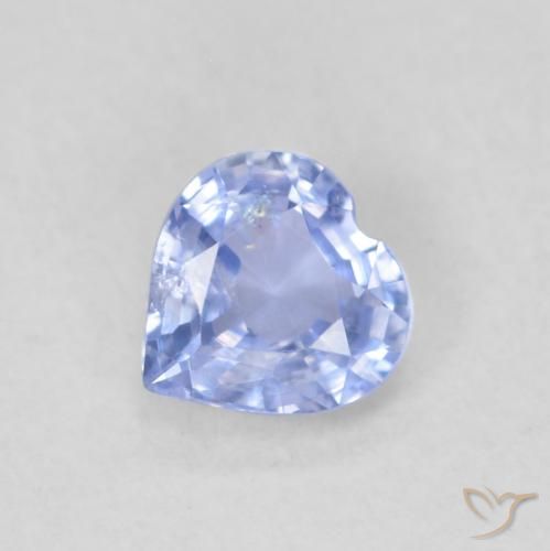 0.49ct 자연스러운 하늘색 사파이어, 마음, VS