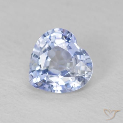 0.63ct 자연스러운 파스텔 블루 사파이어, 마음, VS
