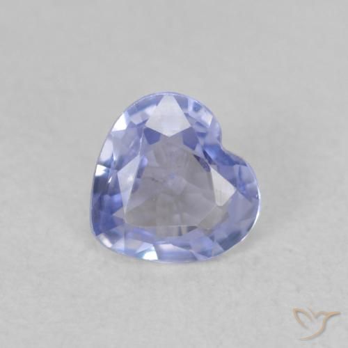 0.43ct 자연스러운 라이트 퍼플리쉬 블루 사파이어, 마음, VS