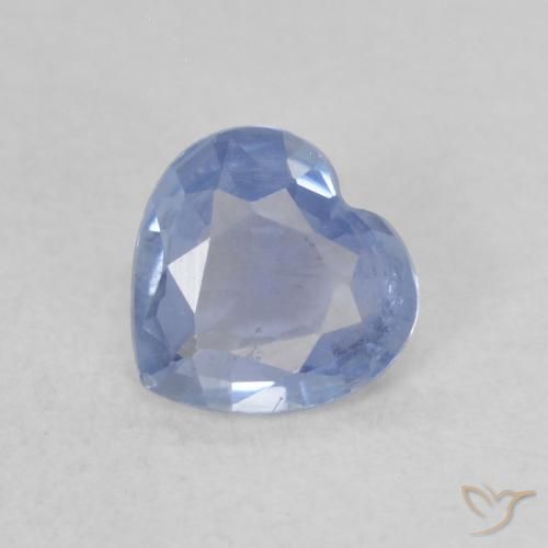 0.48ct 자연스러운 라이트 베이비 블루 사파이어, 마음, VS