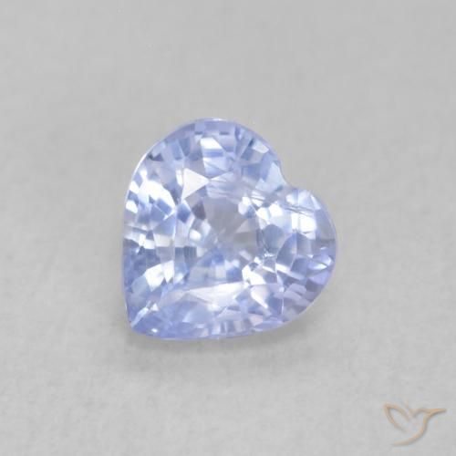 0.55ct 자연스러운 라이트 퍼플리쉬 블루 사파이어, 마음, VS