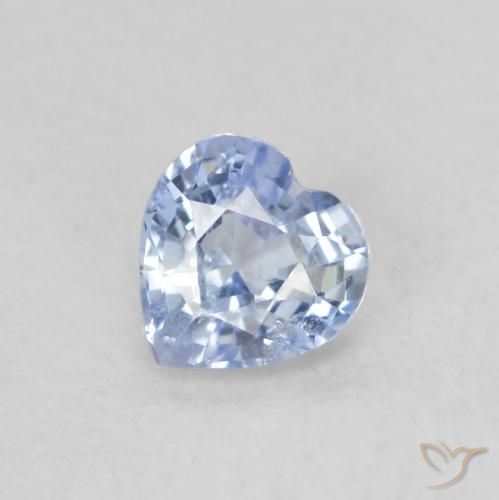 0.49ct 자연스러운 파스텔 블루 사파이어, 마음, VS