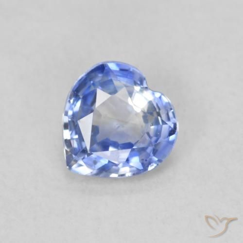 0.44ct 자연스러운 파스텔 블루 사파이어, 마음, VS