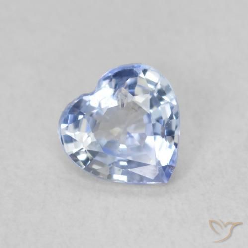 0.47ct 자연스러운 파스텔 블루 사파이어, 마음, VS