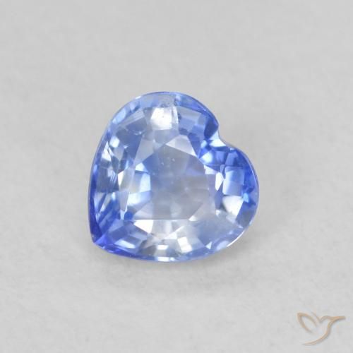0.54ct 자연스러운 파스텔 블루 사파이어, 마음, VS