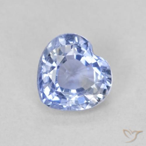0.64ct 자연스러운 파스텔 블루 사파이어, 마음, VS