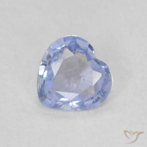 0.48ct 자연스러운 하늘색 사파이어, 마음, VS