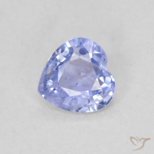 0.45ct 자연스러운 하늘색 사파이어, 마음, VS