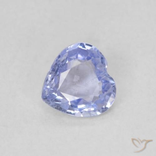 0.42ct 자연스러운 파스텔 블루 사파이어, 마음, VS