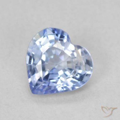 0.72ct 자연스러운 파스텔 블루 사파이어, 마음, VS