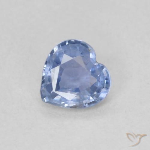 0.45ct 자연스러운 파스텔 블루 사파이어, 마음, VS