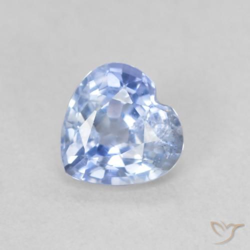 0.52ct 자연스러운 파스텔 블루 사파이어, 마음, VS