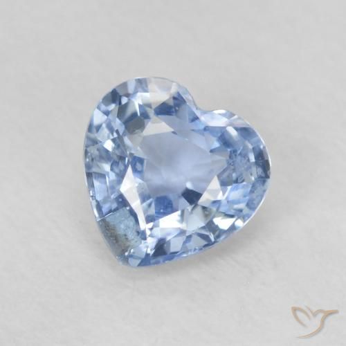 0.59ct 자연스러운 라이트 베이비 블루 사파이어, 마음, VS