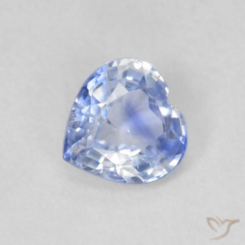 0.50ct 자연스러운 자줏빛을 띤 파란색 사파이어, 마음, VS