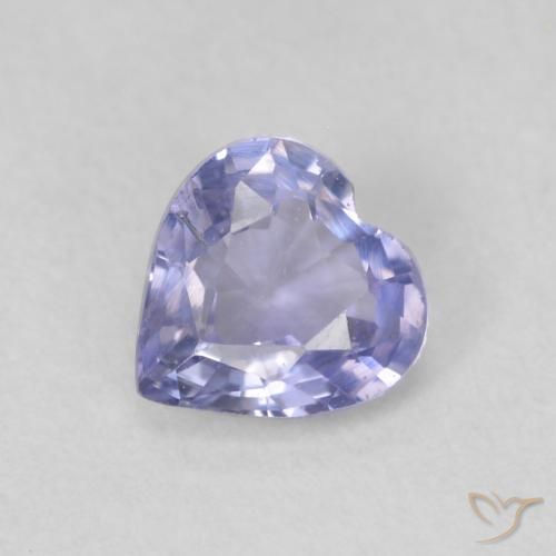 0.52ct 자연스러운 하늘색 사파이어, 마음, VS