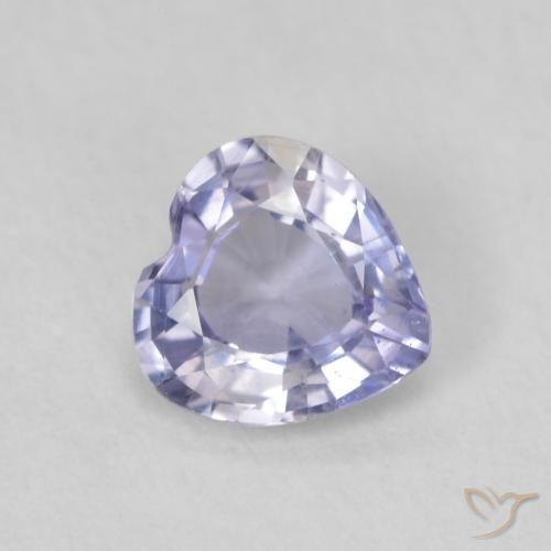 0.49ct 자연스러운 하늘색 사파이어, 마음, VS