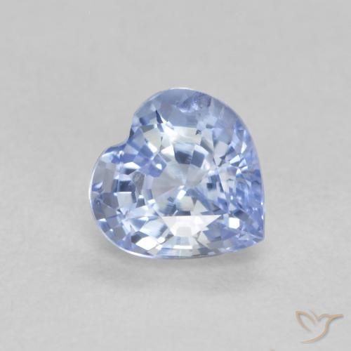 0.61ct 자연스러운 파스텔 블루 사파이어, 마음, VS