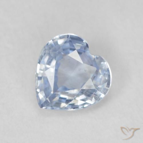 0.55ct 자연스러운 매우 밝은 파란색 사파이어, 마음, VS