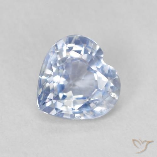 0.63ct 자연스러운 푸르스름한 흰색 사파이어, 마음, VS