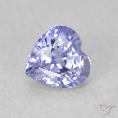 0.51ct 자연스러운 하늘색 사파이어, 마음, VVS-VS