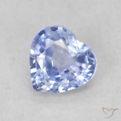 0.46ct 자연스러운 파스텔 블루 사파이어, 마음, VVS-VS