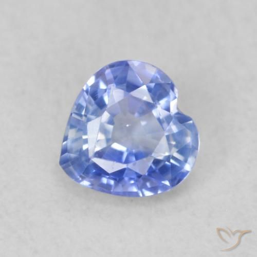 0.37ct 자연스러운 파스텔 블루 사파이어, 마음, VVS-VS, Photo A