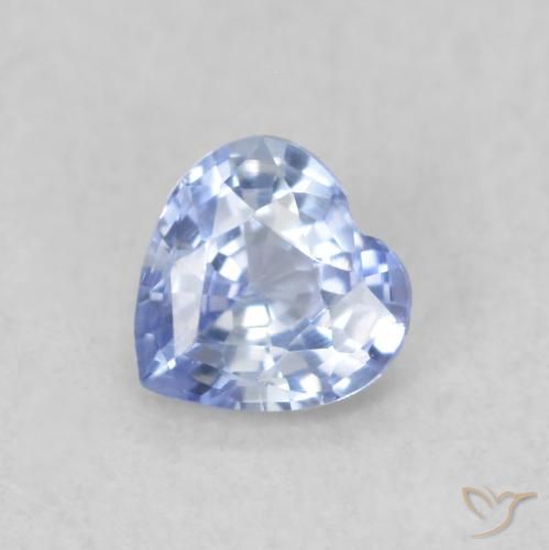 0.33ct 자연스러운 파스텔 블루 사파이어, 마음, VVS-VS