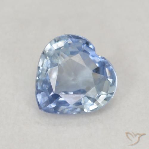 0.42ct 자연스러운 라이트 퍼플리쉬 블루 사파이어, 마음, VVS-VS