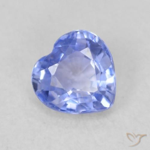 0.46ct 자연스러운 파스텔 블루 사파이어, 마음, VVS-VS