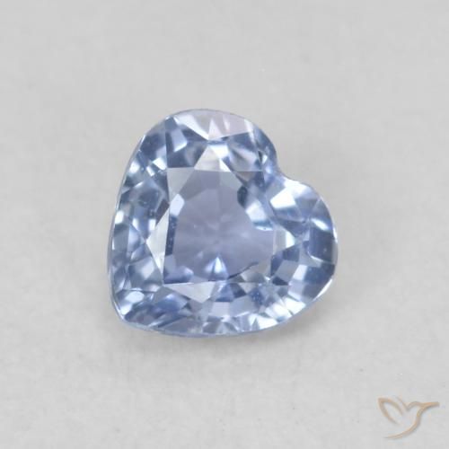 0.36ct 자연스러운 베이비 블루 사파이어, 마음, VVS-VS