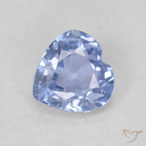 0.43ct 자연스러운 라이트 바이올렛 블루 사파이어, 마음, VVS-VS