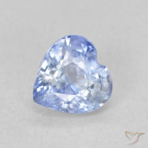 0.43ct 자연스러운 파스텔 블루 사파이어, 마음, VVS-VS