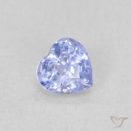 0.25ct 자연스러운 파스텔 블루 사파이어, 마음, VVS-VS