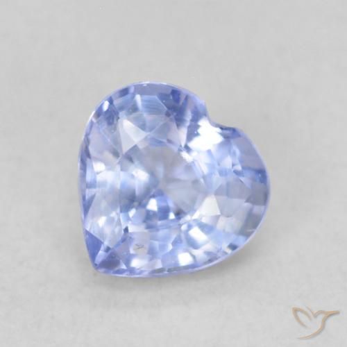 0.49ct 자연스러운 파스텔 블루 사파이어, 마음, VVS-VS