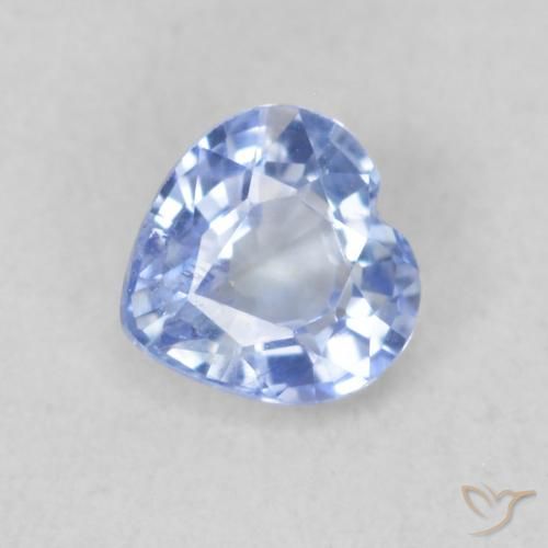 0.41ct 자연스러운 파스텔 블루 사파이어, 마음, VS