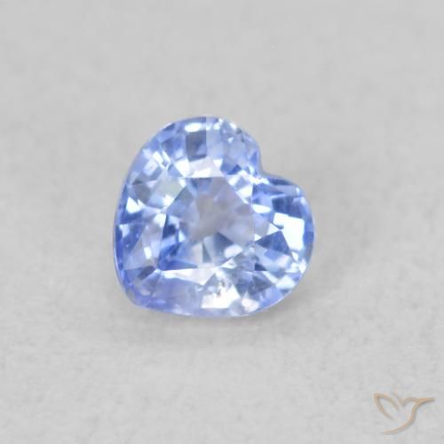 0.30ct 자연스러운 파스텔 블루 사파이어, 마음, VS