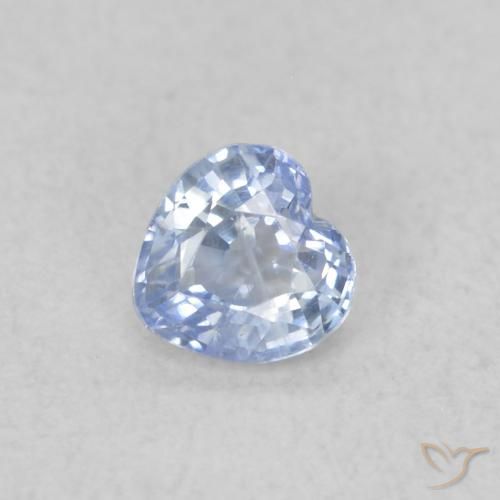 0.25ct 자연스러운 파스텔 블루 사파이어, 마음, VS