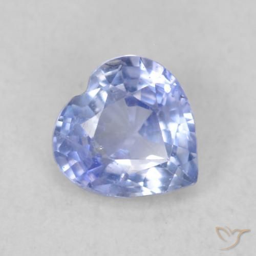 0.46ct 자연스러운 파스텔 블루 사파이어, 마음, VS