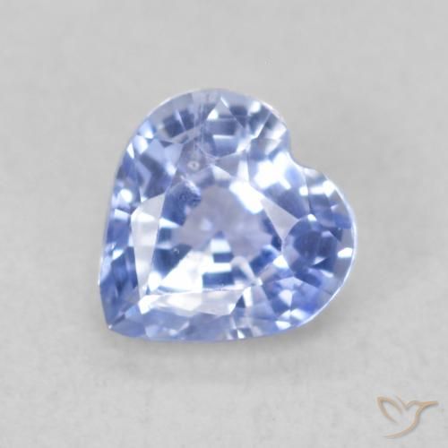 0.48ct 자연스러운 파스텔 블루 사파이어, 마음, VS