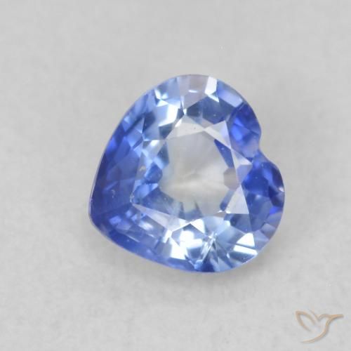 0.43ct 자연스러운 미디엄 네이비 블루 사파이어, 마음, VS