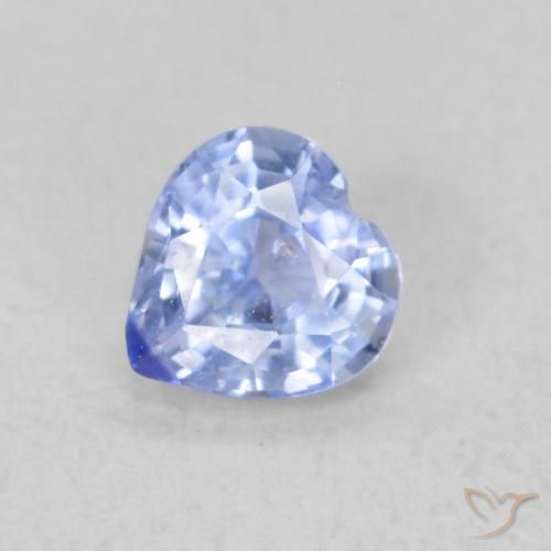 0.34ct 자연스러운 파스텔 블루 사파이어, 마음, VS
