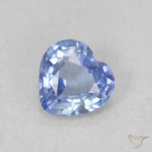 0.31ct 자연스러운 파스텔 블루 사파이어, 마음, VS