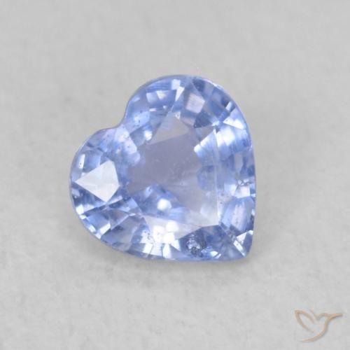0.40ct 자연스러운 파스텔 블루 사파이어, 마음, VS