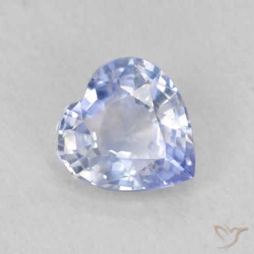 0.43ct 자연스러운 파스텔 블루 사파이어, 마음, VS