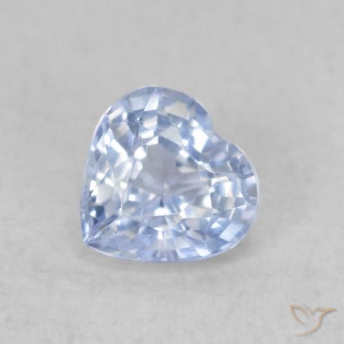 0.39ct 자연스러운 파스텔 블루 사파이어, 마음, VS