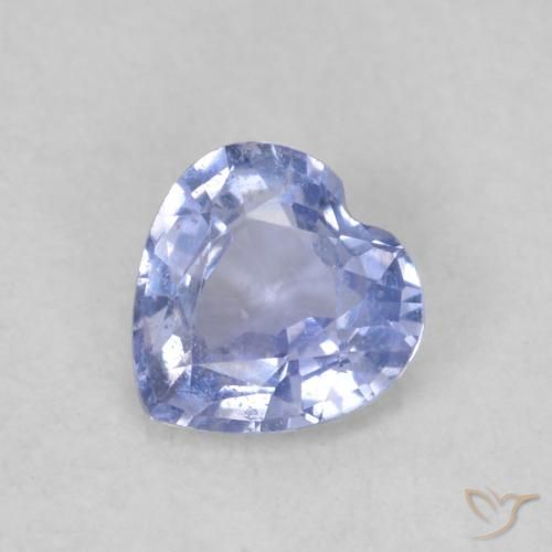 0.37ct 자연스러운 하늘색 사파이어, 마음, VS